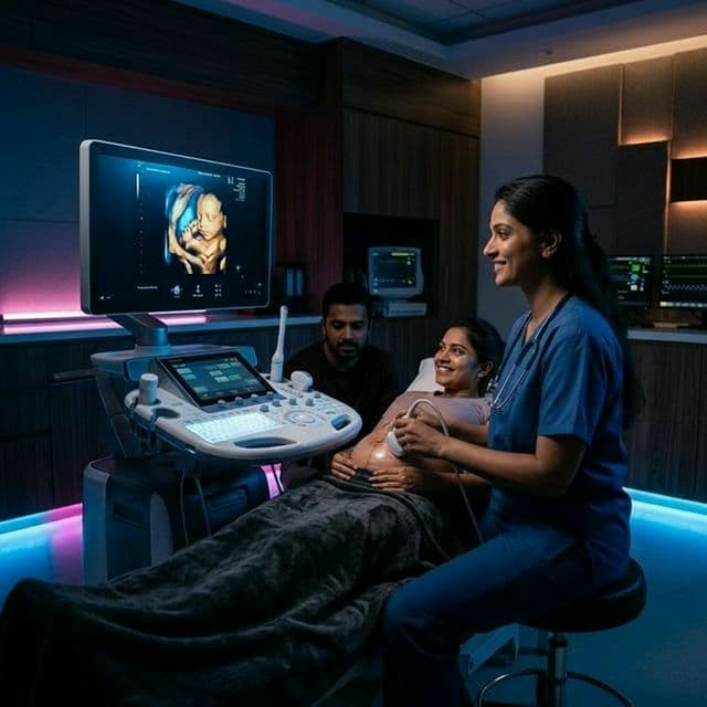 Modern GE Voluson 3D/4D Ultrasound Room in Dindigul
